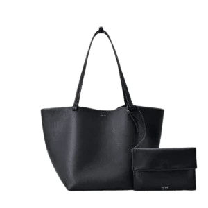 Prada Re-Edition 2000 tote bag large black nylon with leather trim and detachable pouch